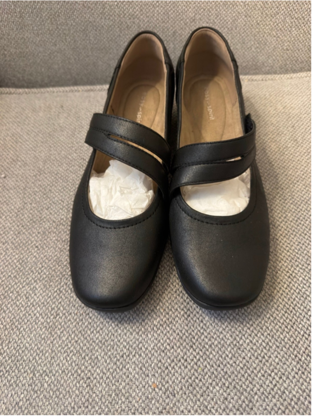 Easy Spirit Womenβs 10W Black Textile Mary Jane Shoes Wide Comfort Walking Flats